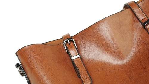 2017 Oil Leather-style Crossbody/Shoulder Tote Bag Brown or Burgundy)